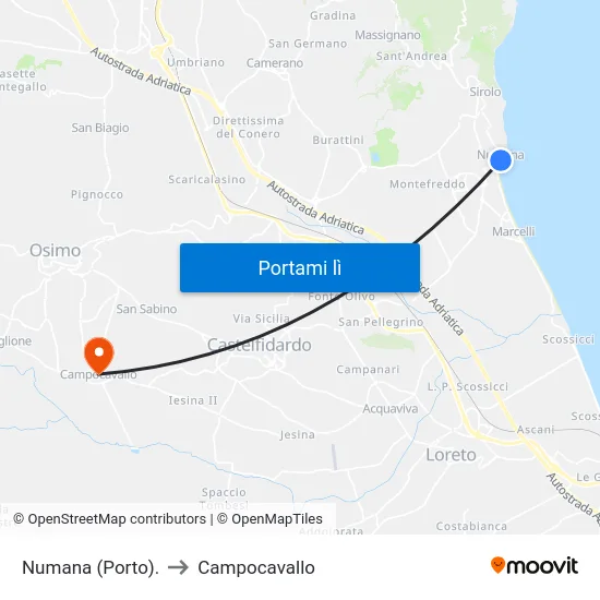 Numana (Porto). to Campocavallo map
