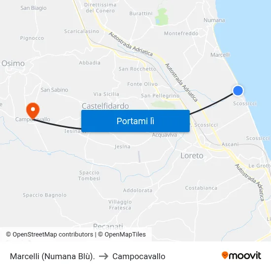 Marcelli (Numana Blù). to Campocavallo map