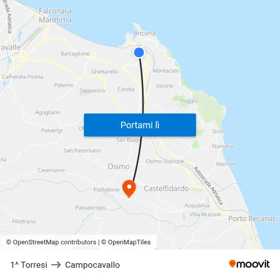 1^ Torresi to Campocavallo map