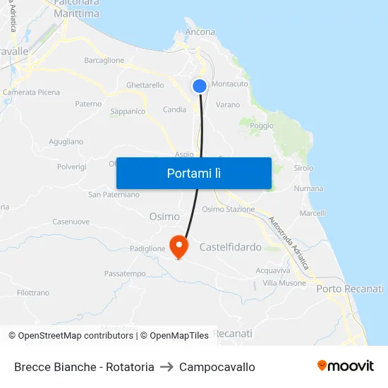 Brecce Bianche - Rotatoria to Campocavallo map