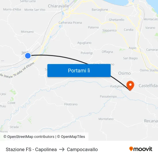 Stazione FS - Capolinea to Campocavallo map