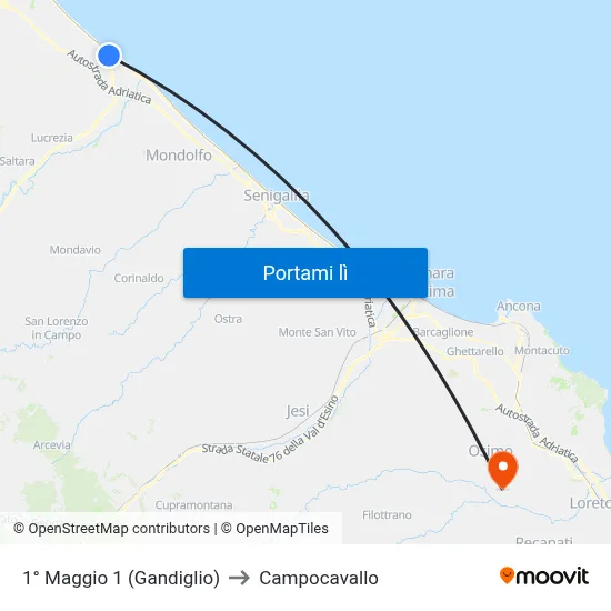 1° Maggio 1 (Gandiglio) to Campocavallo map