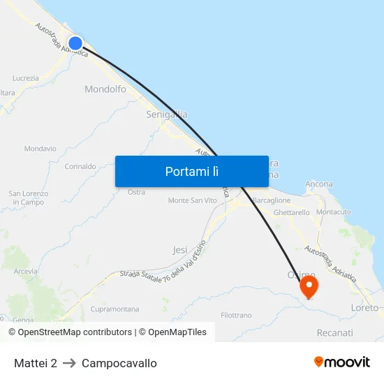 Mattei 2 to Campocavallo map