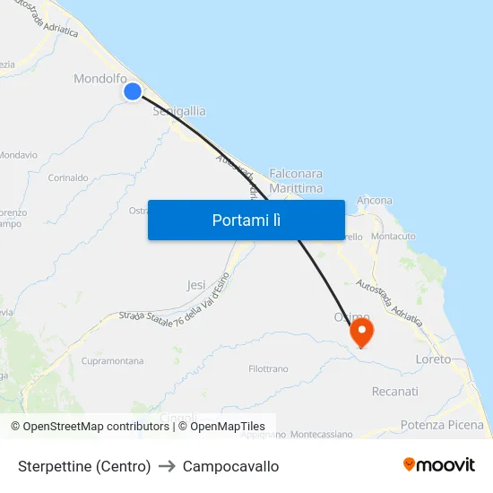 Sterpettine (Centro) to Campocavallo map