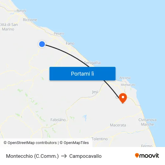 Montecchio (C.Comm.) to Campocavallo map