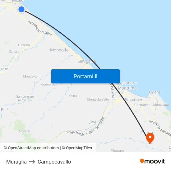 Muraglia to Campocavallo map