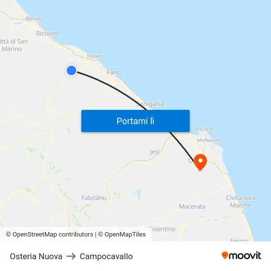 Osteria Nuova to Campocavallo map