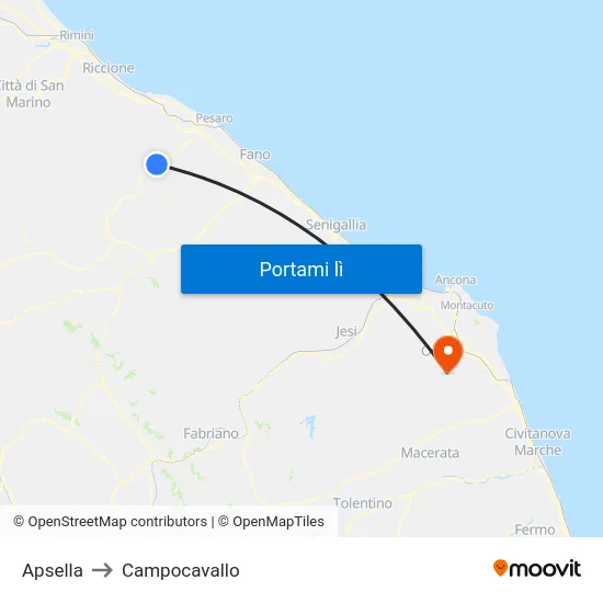 Apsella to Campocavallo map