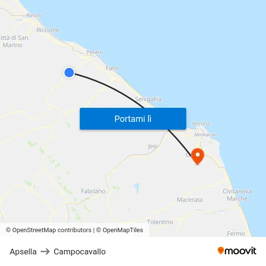 Apsella to Campocavallo map