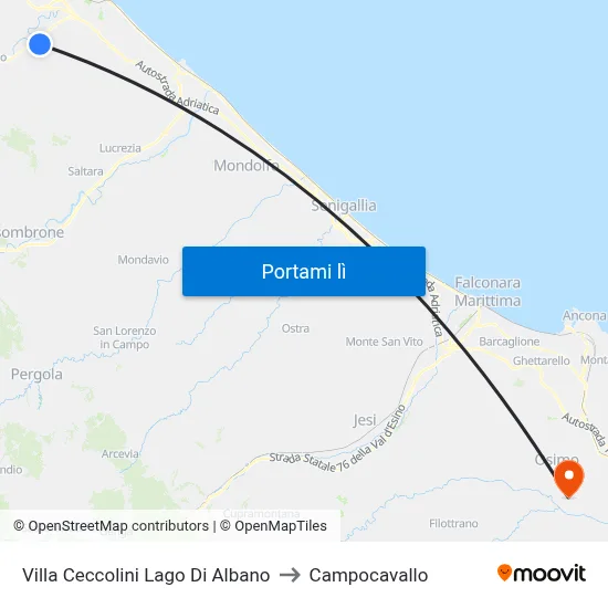 Villa Ceccolini Lago Di Albano to Campocavallo map