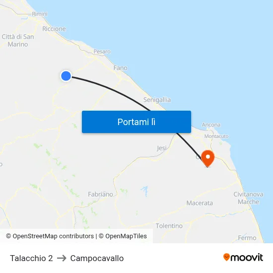 Talacchio 2 to Campocavallo map