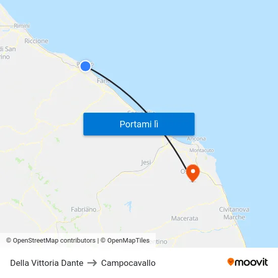 Della Vittoria Dante to Campocavallo map