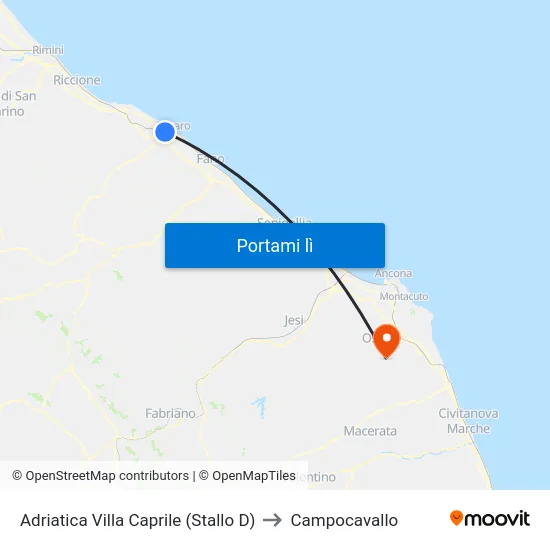 Adriatica Villa Caprile (Stallo D) to Campocavallo map