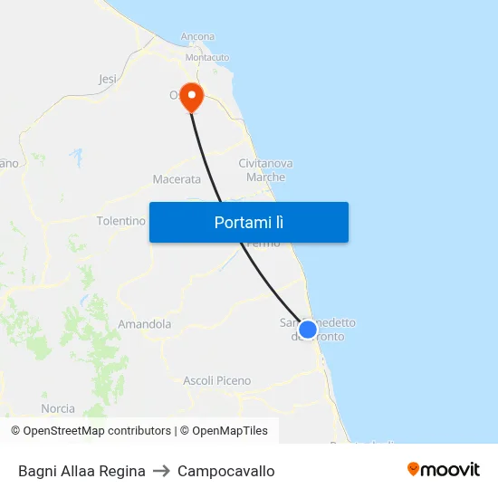 Bagni Allaa Regina to Campocavallo map