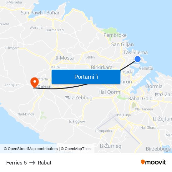 Ferries 5 to Rabat map