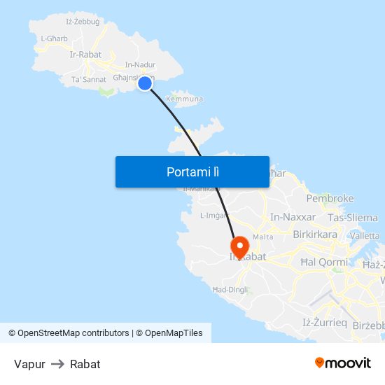 Vapur to Rabat map