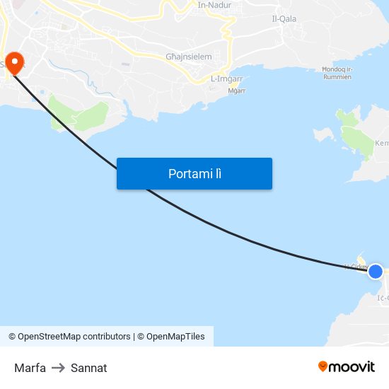 Marfa to Sannat map