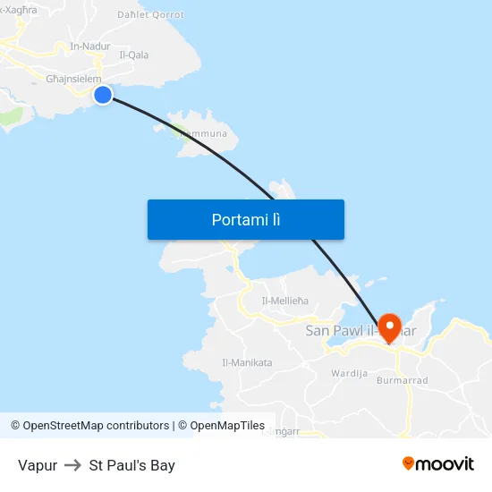 Vapur to St Paul's Bay map