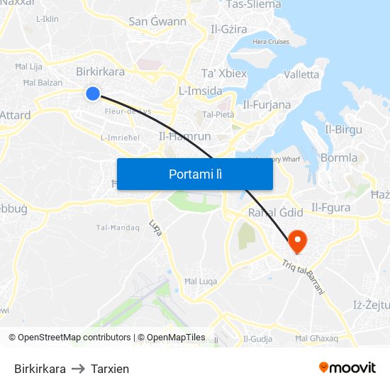 Birkirkara to Birkirkara map