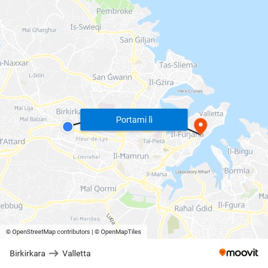 Birkirkara to Birkirkara map