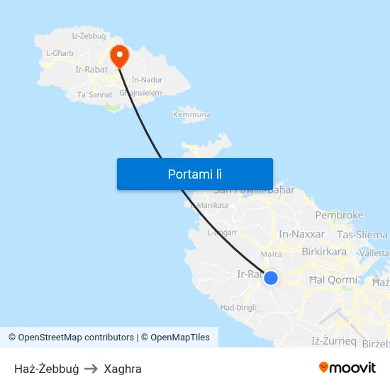 Haż-Żebbuġ to Xaghra map