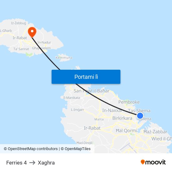 Ferries 4 to Xaghra map