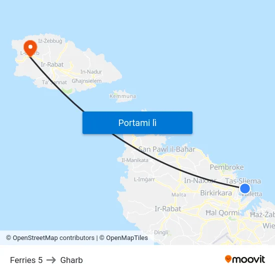 Ferries 5 to Gharb map