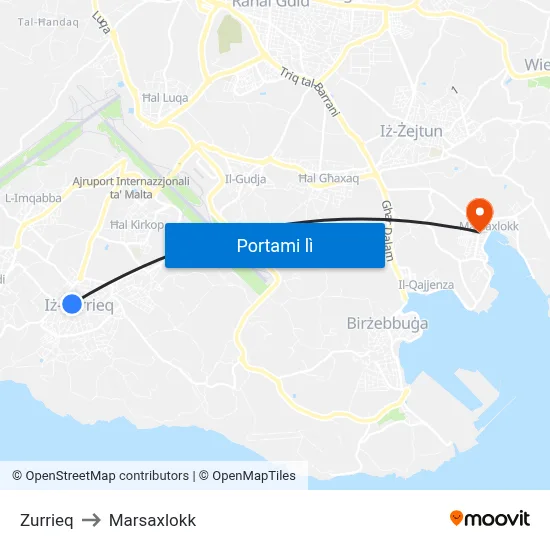 Zurrieq to Marsaxlokk map