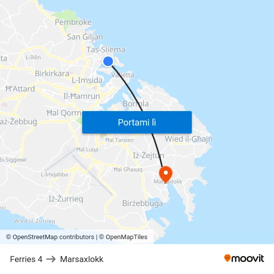Ferries 4 to Marsaxlokk map