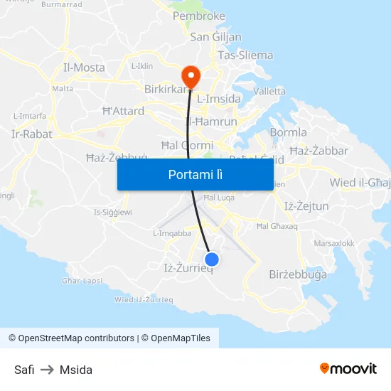 Safi to Msida map