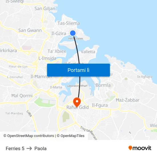 Ferries 5 to Paola map