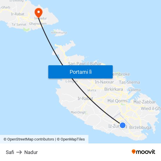 Safi to Nadur map