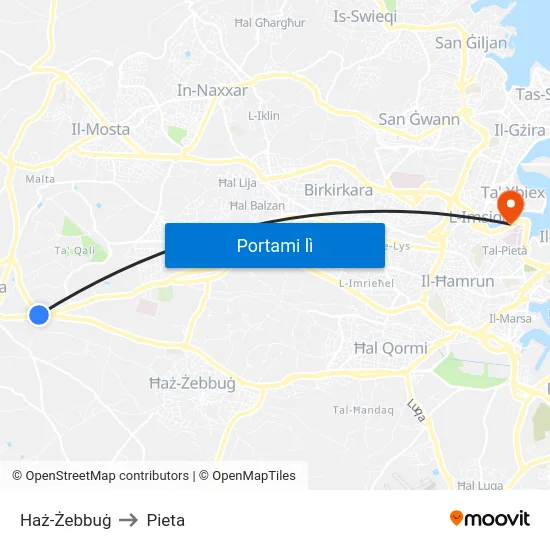 Haż-Żebbuġ to Pieta map