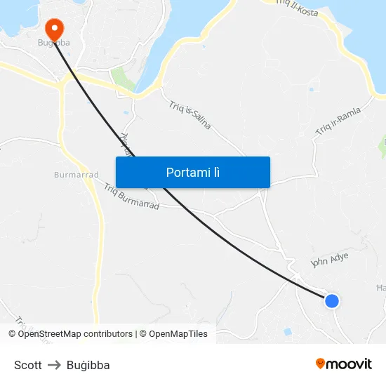 Scott to Buġibba map