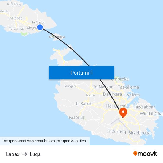 Labax to Luqa map