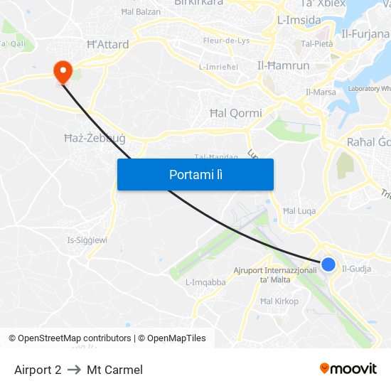 Airport 2 to Mt Carmel map