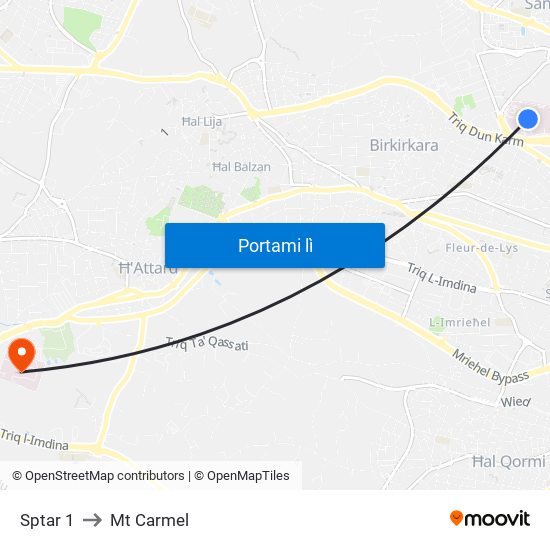 Sptar 1 to Mt Carmel map