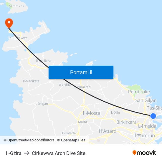 Il-Gżira to Cirkewwa Arch Dive Site map