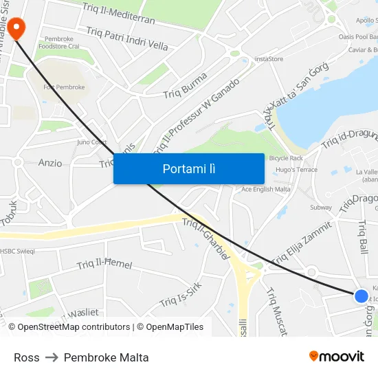 Ross to Pembroke Malta map