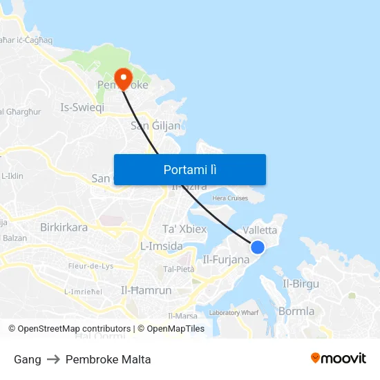 Gang to Pembroke Malta map