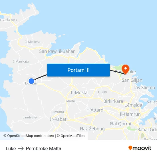 Luke to Pembroke Malta map