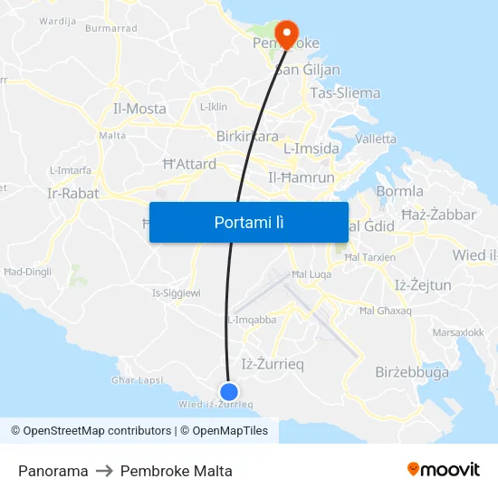 Panorama to Pembroke Malta map