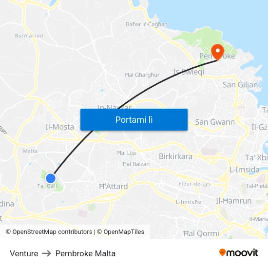 Venture to Pembroke Malta map