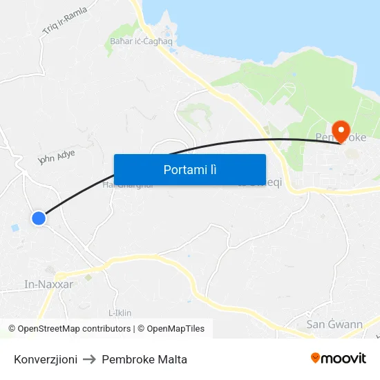 Konverzjioni to Pembroke Malta map