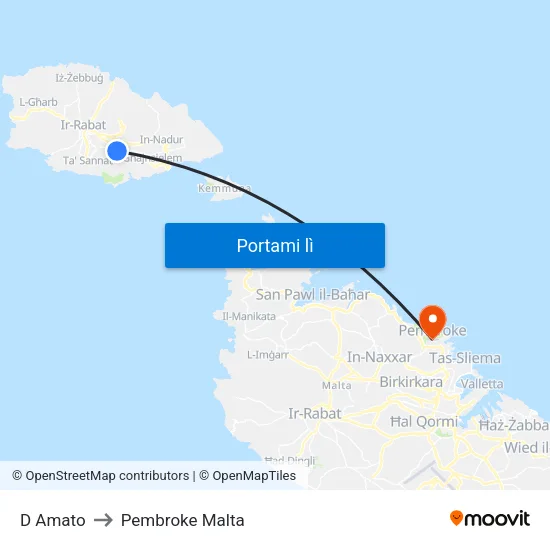 D Amato to Pembroke Malta map