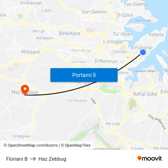Floriani B to Haz Zebbug map