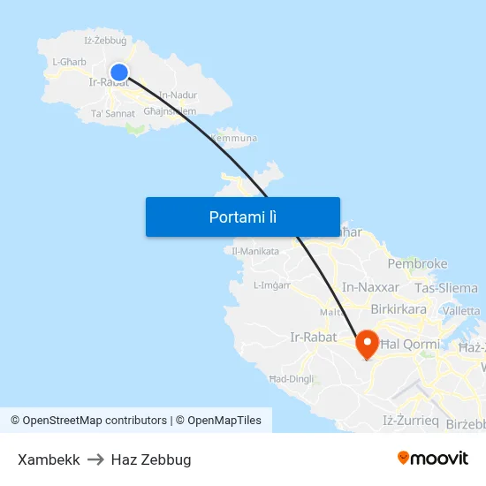 Xambekk to Haz Zebbug map