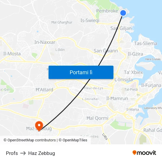 Profs to Haz Zebbug map