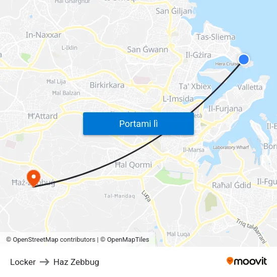 Locker to Haz Zebbug map