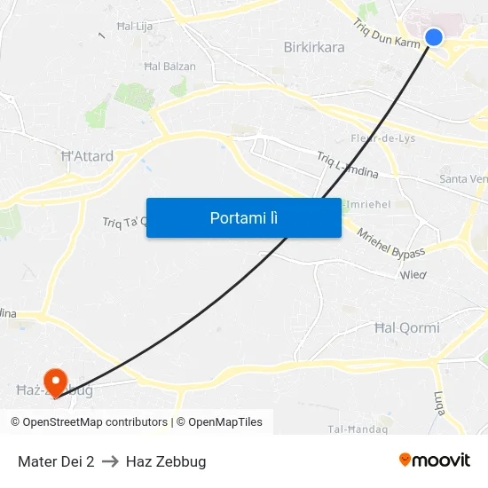 Mater Dei 2 to Haz Zebbug map